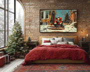 Cozy Black Santa Christmas Black culture wall art for home decor