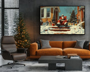 Cozy Black Santa Christmas Black culture wall art artwork view
