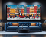 Sleigh Ride Black Santa Black culture wall art for home decor
