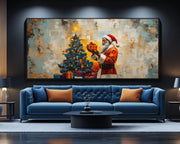 Black Santa by Tree Black culture wall art for home decor