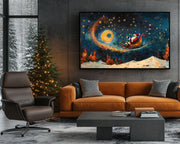 Black Santa Sleigh Ride Black culture wall art artwork view
