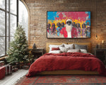African American Art Black Santa Holiday Canvas
