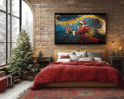 Black Santa Quilt Style Black culture wall art for home decor