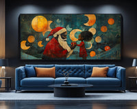 Vibrant abstract canvas art showcasing African American culture, perfect as striking African American wall art for any space.