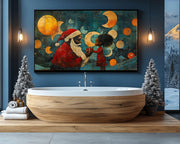 Celestial Black Santa cultural wall decor print by MoomZee Artwork