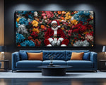 Floral Black Santa African American Wall Art