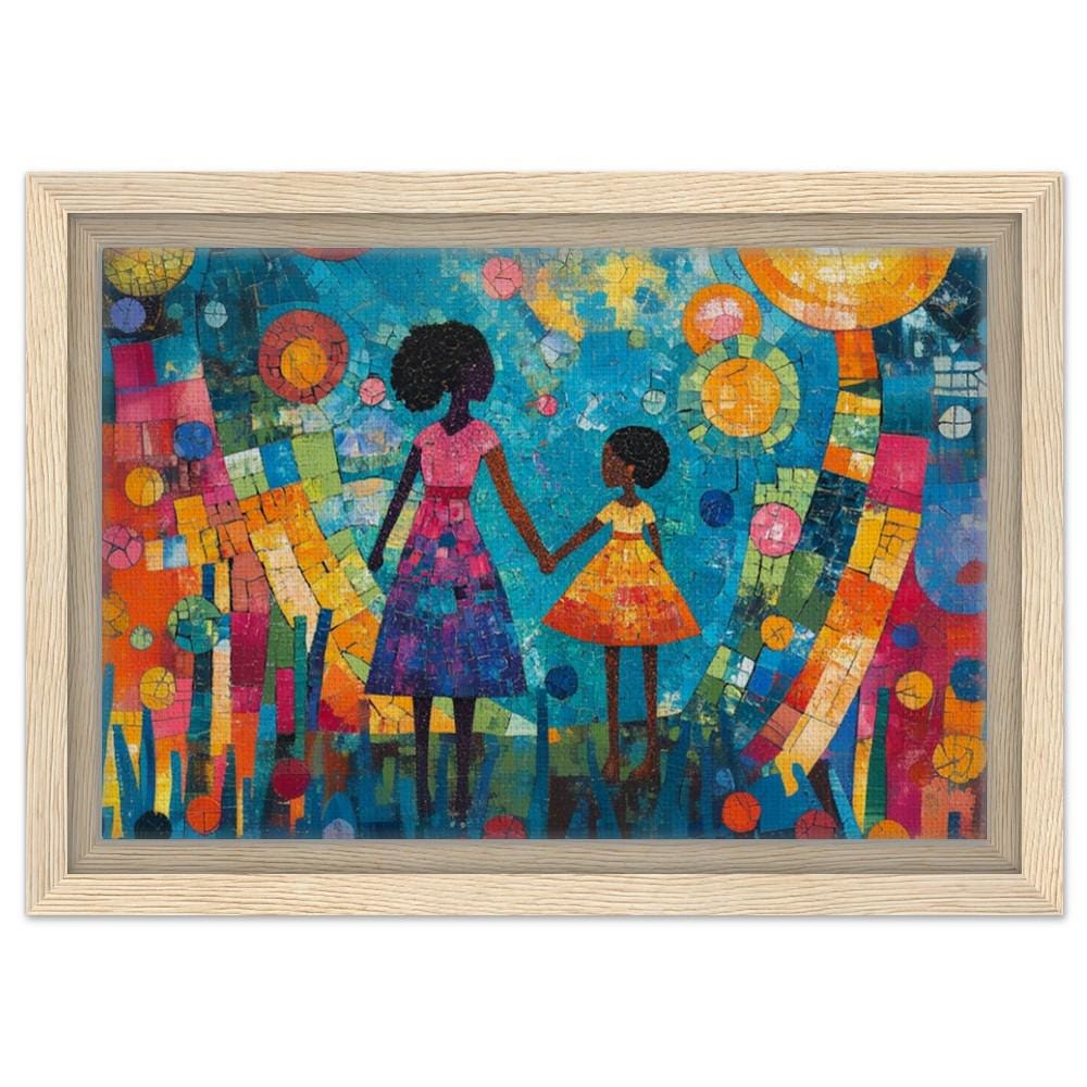 Mother Daughter African American Wall Art Black Family Canvas