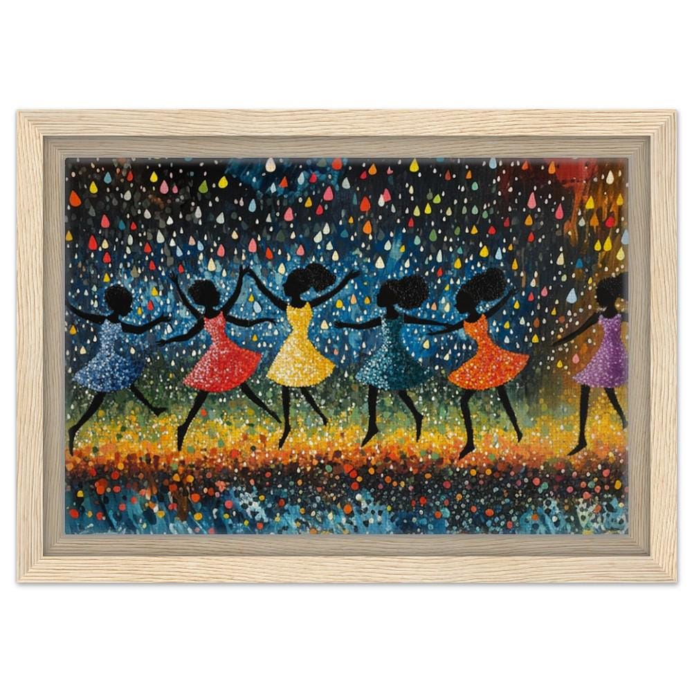 Dancing Black Girls in Rain African American Wall Art