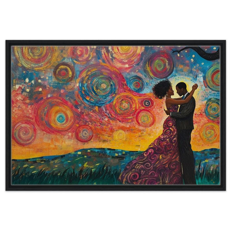 Romantic Black Couple African American Love Wall Art