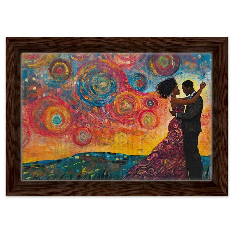 Romantic Black Couple African American Love Wall Art