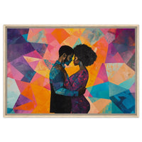 Black love artwork with vivid colors perfect for anniversary gifts
