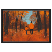Black Father and Son Autumn cultural wall decor print by MoomZee Artwork
