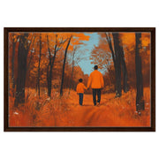 Black Father and Son Autumn Black man wall art artwork by MoomZee Artwork