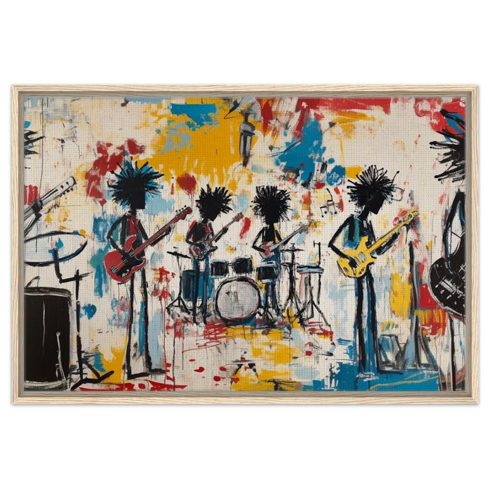 Abstract Black Musicians Jam Session Art | African American Music Canvas | Bold Music Wall Art | Vibrant African Art