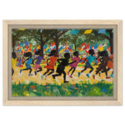 Joyful Black Children cultural wall decor print by MoomZee Artwork