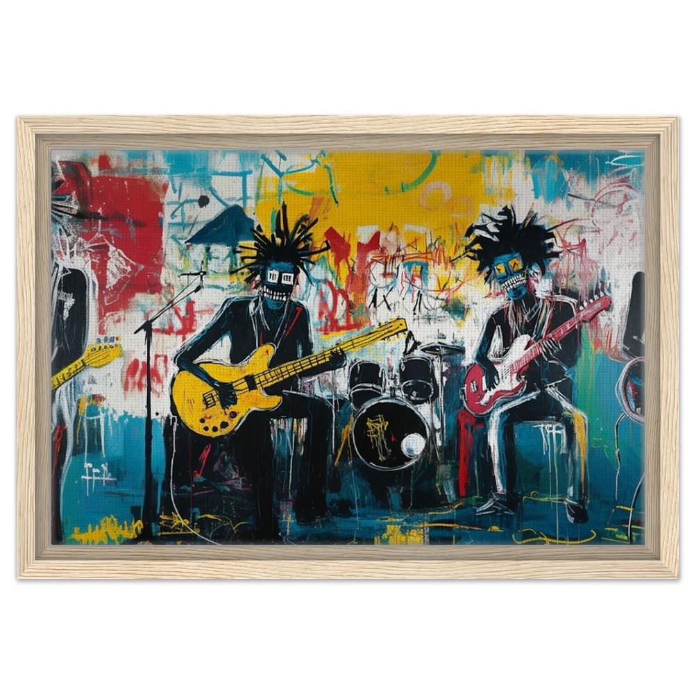 Dynamic Black Musicians Jamming Art | Bold African American Music Canvas | Vibrant Music Wall Art | Modern Abstract Decor