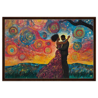 Abstract colorful canvas art featuring an African American woman, perfect as african american wall art for modern decor.