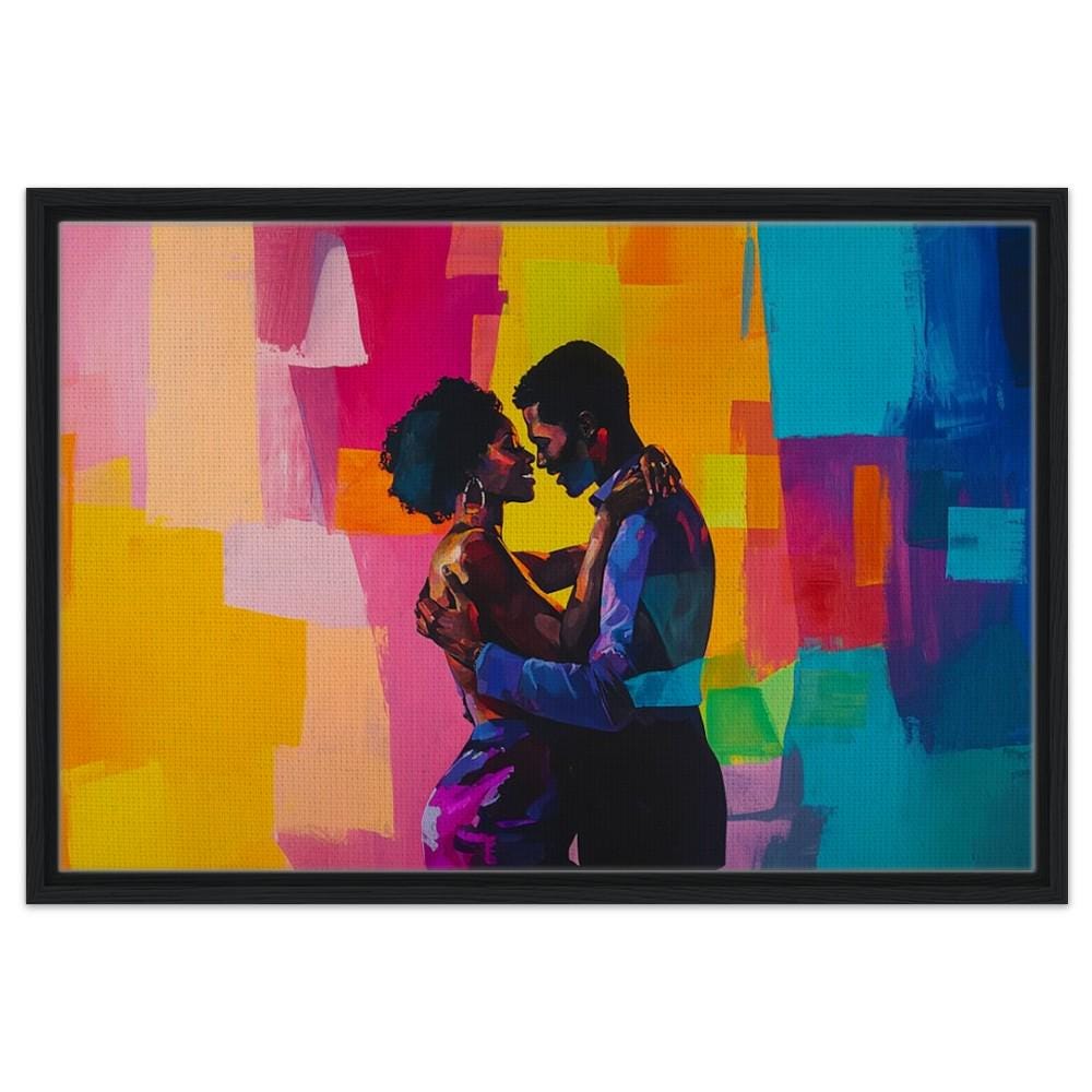 Black Couple Dancing Love Wall Art Print