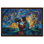 Black Couple Under Colorful Sky African American Love Wall Art