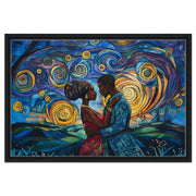 Black Couple Under Colorful Sky Love cultural wall decor print by MoomZee Artwork