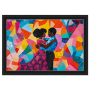Geometric Black Couple Love Black love wall art canvas print by MoomZee Artwork