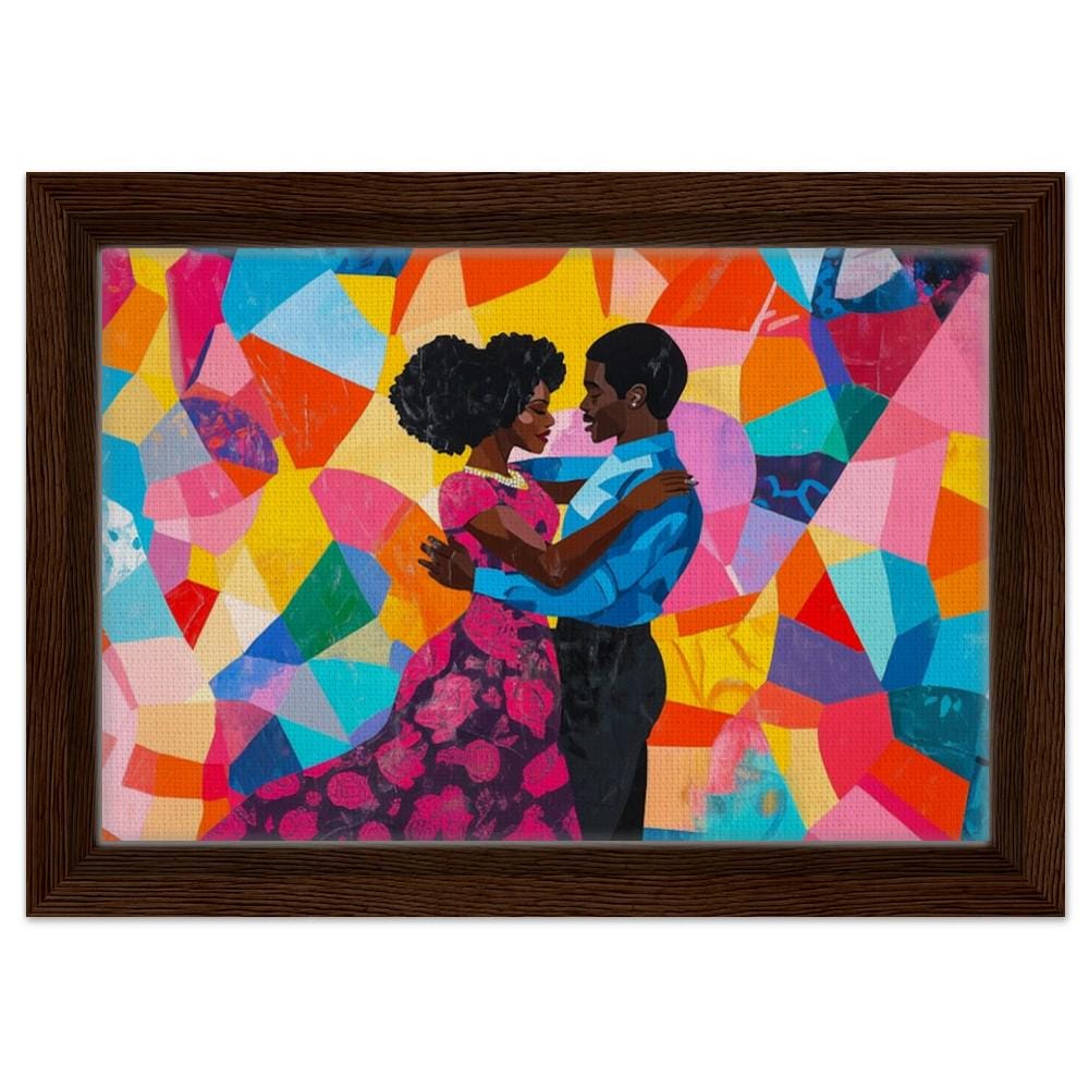 Vibrant African American Couple Art | Giclée Print | Colorful Black Love Wall Decor | Modern Romance Art