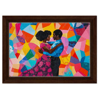Colorful abstract canvas art featuring vibrant shapes, perfect for enhancing any space as African American wall art.