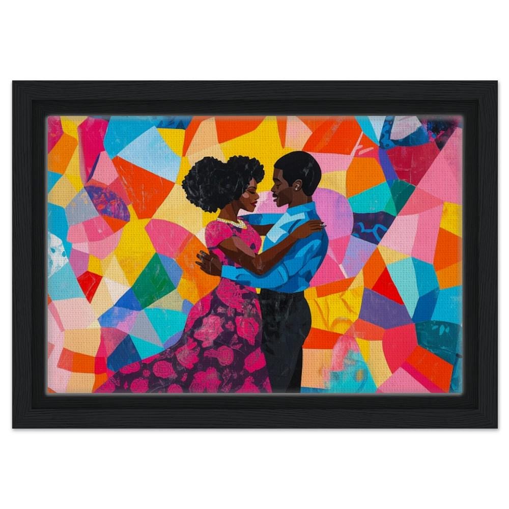 Vibrant African American Couple Art | Giclée Print | Colorful Black Love Wall Decor | Modern Romance Art