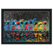 Black Children with Umbrellas Black children wall art canvas print by MoomZee Artwork