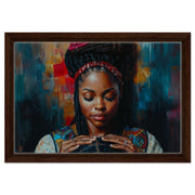 Braided Black Woman cultural wall decor print by MoomZee Artwork