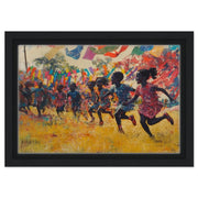 Alternate view of Black Children Playing Under Fabric Joyful Black children wall art canvas print