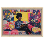 Elegant Black Woman Reading African American Cultural Wall Art