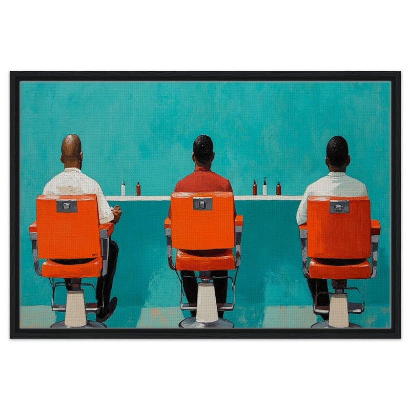 Black Men in Barbershop African American Cultural Wall Art