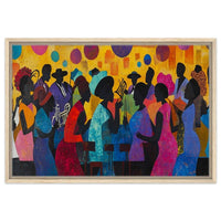Colorful abstract painting featuring vibrant shapes, perfect for enhancing any space as African American wall art.