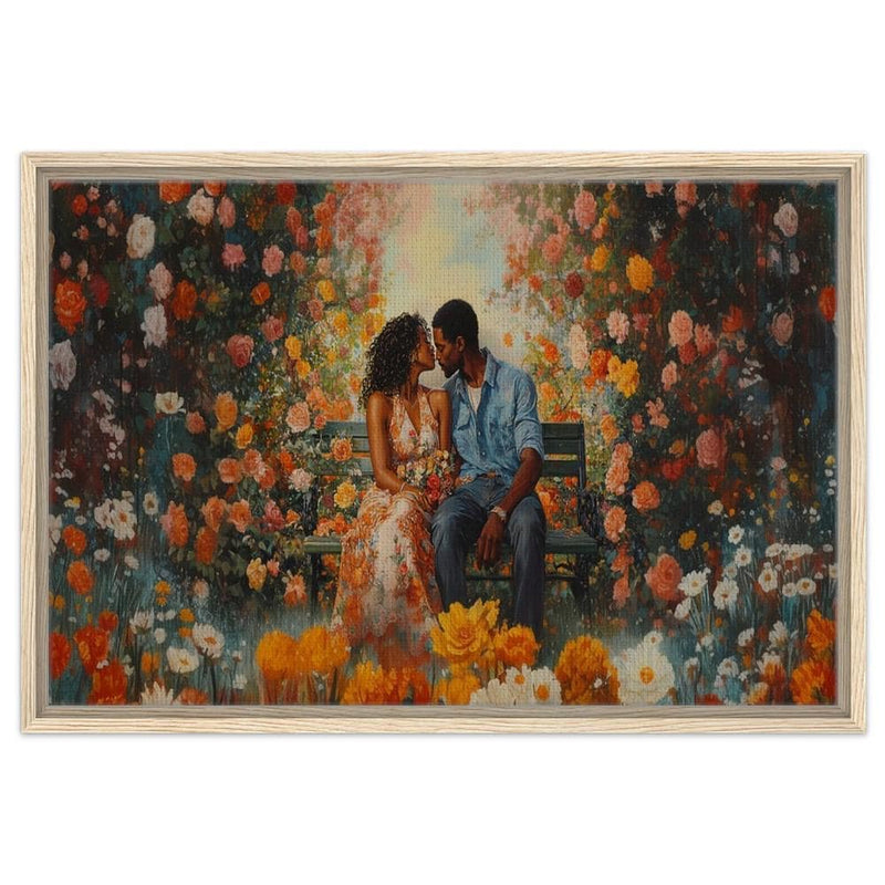 Romantic Black Couple Garden Scene African American Wall Art