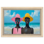 Alternate view of Black Women at the Beach Black woman wall art canvas print