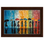 Black Women with Umbrellas African American Abstract Wall Art
