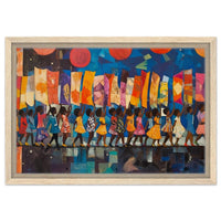 Vibrant canvas art featuring a joyful African American woman, perfect for enhancing your space with unique African American wall art.