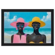 Black Women at the Beach Summer Black woman wall art artwork view