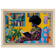 Black Woman Reading Book African American wall art artwork view