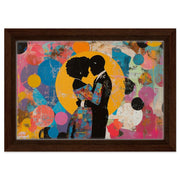 Vibrant Black Couple Abstract Dance Black love wall art artwork view