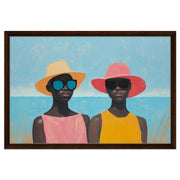Black Women Beach Summer Black woman wall art canvas print by MoomZee Artwork