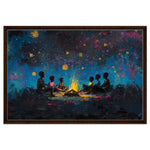 Black Family Campfire Night African American Wall Art