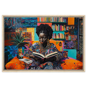Black Woman Reading Vibrant African American wall art for home decor