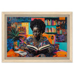 Black Woman Reading Vibrant African American Wall Art
