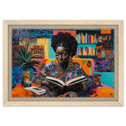 Black Woman Reading Vibrant African American wall art artwork view
