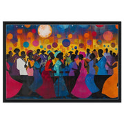 Colorful African Celebration canvas art showcasing vibrant community themes, perfect as African American wall art.