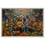 Black Couple in Floral Garden Love Black love wall art artwork view