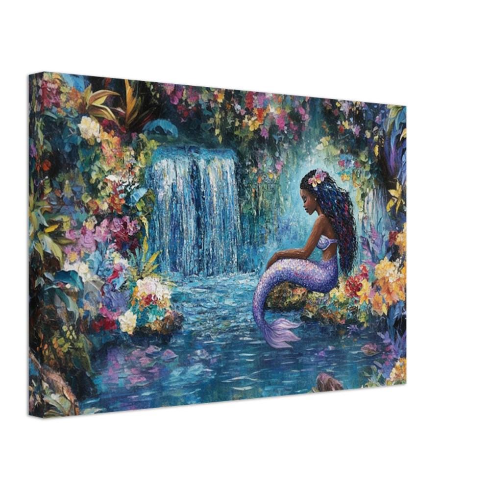 Magical Black Mermaid Canvas Print – Inspiring Caribbean Culture Wall Art