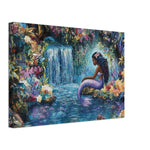 Black Mermaid Waterfall African American Wall Art Canvas